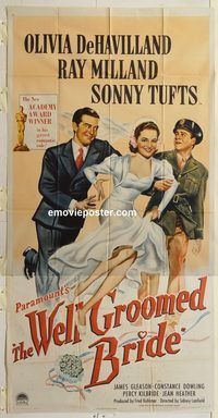 c020 WELL GROOMED BRIDE three-sheet movie poster '46 Olivia de Havilland