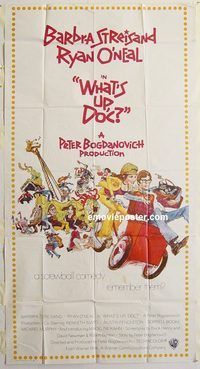 c022 WHAT'S UP DOC three-sheet movie poster '72 Barbra Streisand, O'Neal