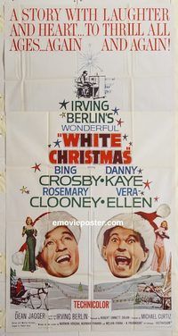 c026 WHITE CHRISTMAS three-sheet movie poster R61 Bing Crosby, Danny Kaye