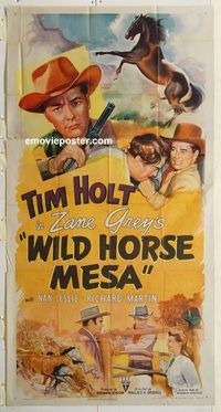 c028 WILD HORSE MESA three-sheet movie poster '48 Tim Holt, Nan Leslie