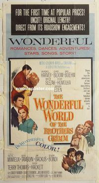 c033 WONDERFUL WORLD OF THE BROTHERS GRIMM three-sheet movie poster '62