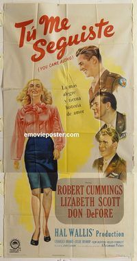 c041 YOU CAME ALONG Spanish three-sheet movie poster '45 Liz Scott debut!