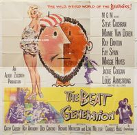 b012 BEAT GENERATION six-sheet movie poster '59 Mamie Van Doren, beatniks!