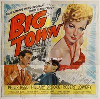 b013 BIG TOWN six-sheet movie poster '46 Philip Reed, newspapers!