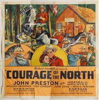 b018 COURAGE OF THE NORTH six-sheet movie poster '35 John Preston