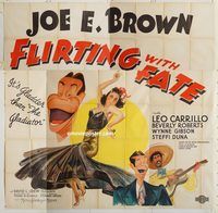 b026 FLIRTING WITH FATE six-sheet movie poster '38 Joe E. Brown