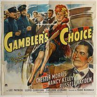 b030 GAMBLER'S CHOICE six-sheet movie poster '44 Chester Morris, Kelly