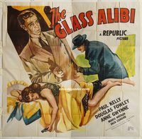 b035 GLASS ALIBI six-sheet movie poster '46 Paul Kelly, Anne Gwynne