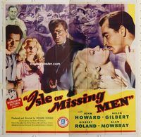 b047 ISLE OF MISSING MEN six-sheet movie poster '43 John Howard, Gilbert