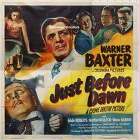 b050 JUST BEFORE DAWN six-sheet movie poster '46 The Crime Doctor!