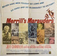 b061 MERRILL'S MARAUDERS six-sheet movie poster '62 Sam Fuller, WWII