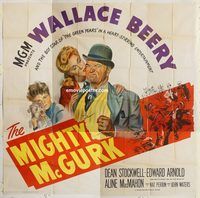 b062 MIGHTY MCGURK six-sheet movie poster '46 boxing Beery, Stockwell!