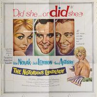b065 NOTORIOUS LANDLADY six-sheet movie poster '62 Kim Novak, Jack Lemmon