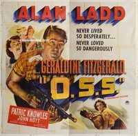 b066 OSS six-sheet movie poster '46 Alan Ladd, Geraldine Fitzgerald