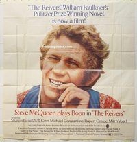 b074 REIVERS six-sheet movie poster '70 big Steve McQueen headshot!