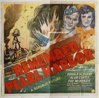 b075 REMEMBER PEARL HARBOR six-sheet movie poster '42 Red Barry, WWII