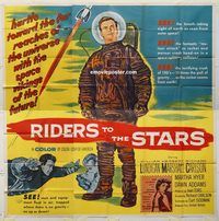 b076 RIDERS TO THE STARS six-sheet movie poster '54 William Lundigan