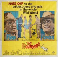 b077 ROUNDERS six-sheet movie poster '65 Glenn Ford, Henry Fonda