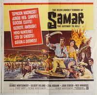 b078 SAMAR six-sheet movie poster '62 George Montgomery, gateway to Hell!