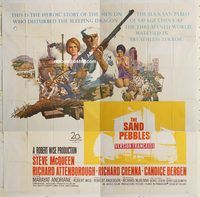 b079 SAND PEBBLES six-sheet movie poster '67 Steve McQueen, Attenborough
