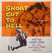 b082 SHORT CUT TO HELL six-sheet movie poster '57 James Cagney directed!