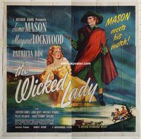 b099 WICKED LADY six-sheet movie poster '45 James Mason, Lockwood