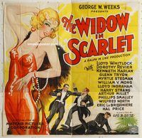 b100 WIDOW IN SCARLET six-sheet movie poster '32 super sexy Dorothy Revier!