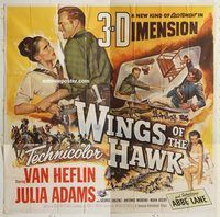 b101 WINGS OF THE HAWK six-sheet movie poster '53 3-D, Van Heflin
