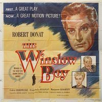 b102 WINSLOW BOY six-sheet movie poster '50 Robert Donat, Hardwicke