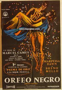 b277 BLACK ORPHEUS Argentinean movie poster '60 Marcel Camus