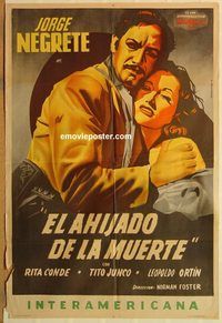 b332 EL AHIJADO DE LA MUERTE Argentinean movie poster '46 Vega art!