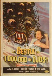 b270 BEAST WITH 1,000,000 EYES Argentinean movie poster '55 Birch