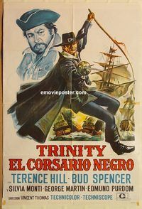 b278 BLACKIE THE PIRATE Argentinean movie poster '71 Terence Hill