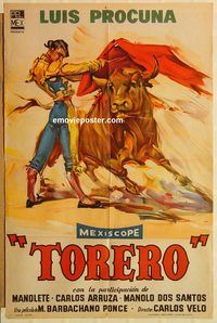 b287 BULLFIGHTER Argentinean movie poster '56 Mexican Matadors!