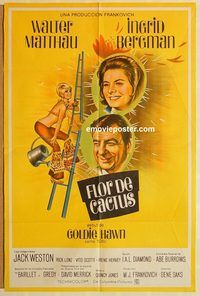 b289 CACTUS FLOWER Argentinean movie poster '69 Matthau, Hawn