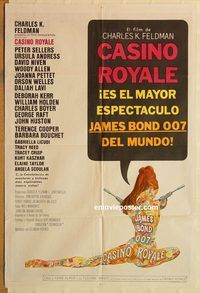 b293 CASINO ROYALE Argentinean movie poster '67 James Bond spy spoof!