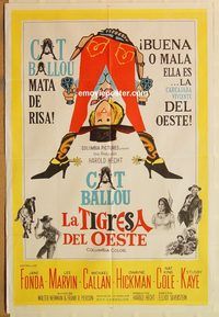 b295 CAT BALLOU Argentinean movie poster '65 Jane Fonda, Marvin
