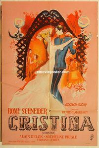b301 CHRISTINE Argentinean movie poster '58 Romy Schneider