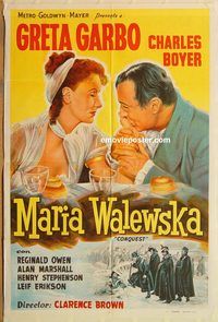 b309 CONQUEST Argentinean movie poster R40s Greta Garbo, Boyer