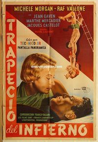 b317 OBSESSION Argentinean '54 great art of Michele Morgan & Raf Vallone on trapeze!