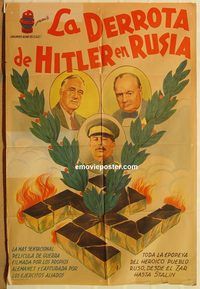 b320 DEFEAT OF HITLER IN RUSSIA Argentinean movie poster '40s FDR