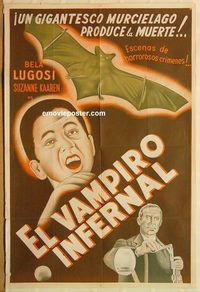 b322 DEVIL BAT Argentinean movie poster '40 Bela Lugosi, horror!