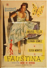 b339 FAUSTINA Argentinean movie poster '57 Maria Felix, Fernan Gomez