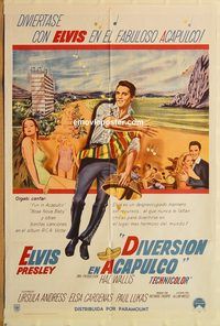 b348 FUN IN ACAPULCO Argentinean movie poster '63 Elvis Presley