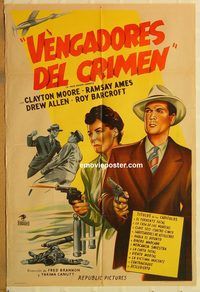 b354 G-MEN NEVER FORGET Argentinean movie poster '48 serial