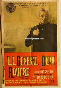 b351 GENERAL DELLA ROVERE Argentinean movie poster '61 De Sica