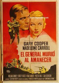 b352 GENERAL DIED AT DAWN Argentinean movie poster R40s Gary Cooper
