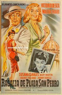 b353 GIRL OF SAN PIETRO SQUARE Argentinean movie poster '58 De Sica