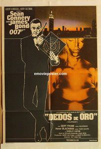 b355 GOLDFINGER Argentinean movie poster R70s Sean Connery as James Bond