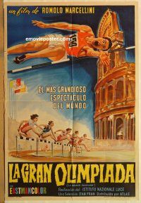 b357 GRAND OLYMPICS Argentinean movie poster '61 Romolo Marcellini